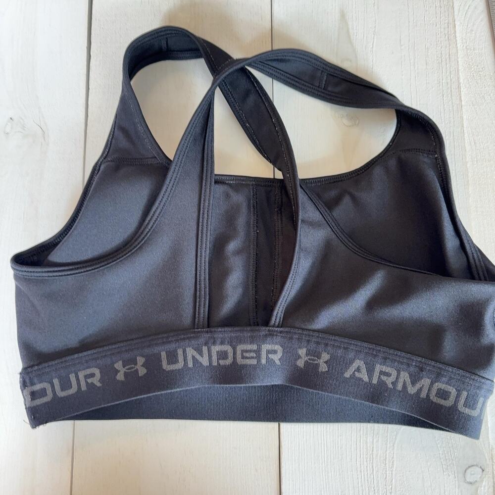 Under Armour Sports Bra LOT Womens Medium Black & Pink Compression Crossback - Picture 2 of 12